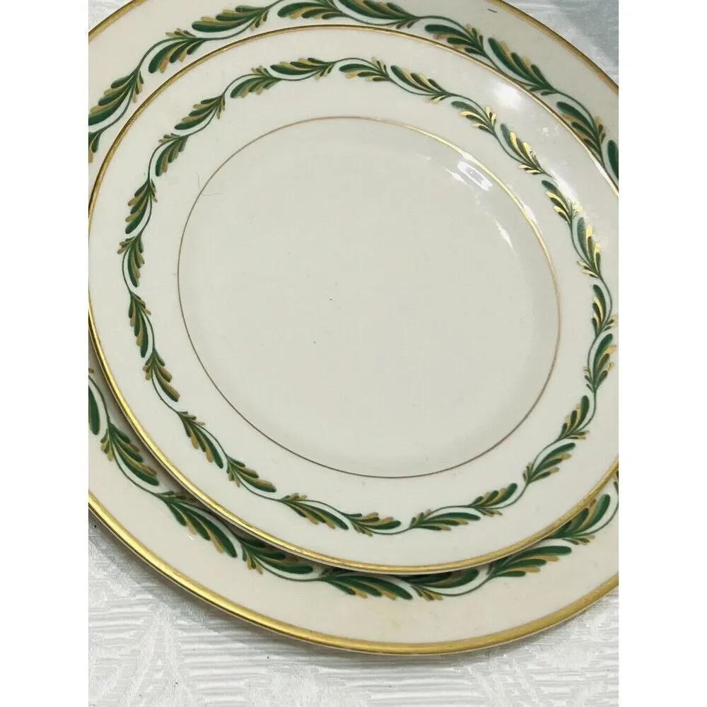 Franciscan Pottery Fine China Arcadia Green Salad & Bread Plate 8.5” & 6.5”‎ Vtg